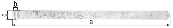 Ladenband gerade / abgerundet 800 x 45 mm, ø 16 mm, feuerverzinkt