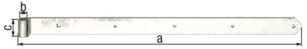 Ladenband gerade / abgerundet 1000 x 60 mm, ø 20 mm, feuerverzinkt
