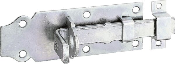 Schlossriegel gerade,mit befestigter Schlaufe, 100x45 mm, galvanisch verzinkt, dickschichtpassiviert