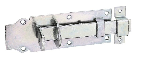 Schlossriegel gerade,mit befestigter Schlaufe, 180x72 mm, galvanisch verzinkt, dickschichtpassiviert