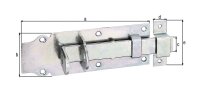 Schlossriegel gerade,mit befestigter Schlaufe, 180x72 mm,...