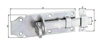 Schlossriegel gerade,mit befestigter Schlaufe, 200x73 mm,...