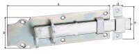 Schlossriegel gerade,mit befestigter Schlaufe, 200x73 mm, galvanisch verzinkt, dickschichtpassiviert