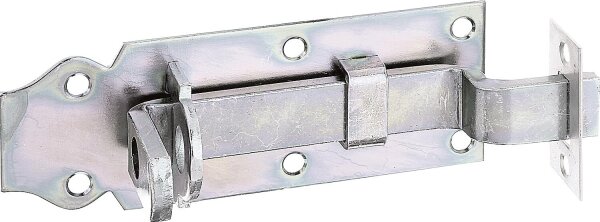 Schlossriegel gekröpft,mit be- festigter Schlaufe, 120x22mm, galvanisch verzinkt, dickschichtpassiviert
