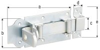 Rollen-Schlossriegel, mit Schlaufe 180mm, galv. verzinkt
