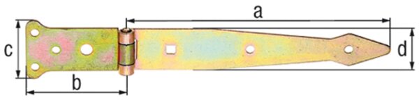 Werfgehänge, 202/77x48mm gelb verzinkt