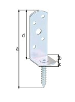 Flechtzaunhalter L-Form, 115x31,5mm, galvanisch verzinkt,...