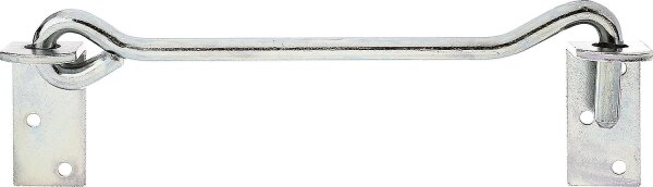 Sturmhaken mit Gegenplatte zum Anschrauben, 590 mm, ø 12 mm, galvanisch verzinkt, dickschichtpassiviert