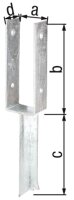 Pfostenträger U-Form, T-Eisen, 71x200mm, feuerverzinkt