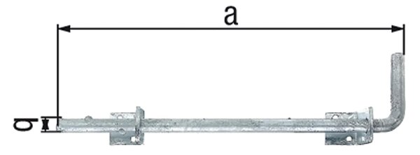 Bodenschieber, 400mm, Ø 16 mm, feuerverzinkt