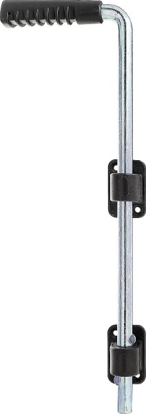 Bodenschieber mit schwarzem Griff, 400 mm, Ø 16 mm, galv. verzink, dickschichtpassiviert.