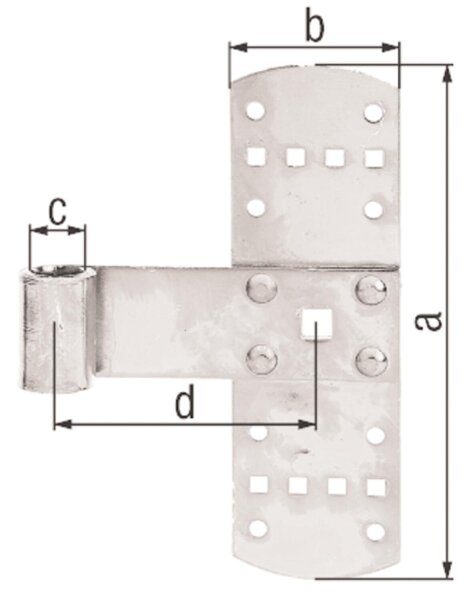 Kreuzband 160x50mm, Ø 13 mm, gelb verzinkt