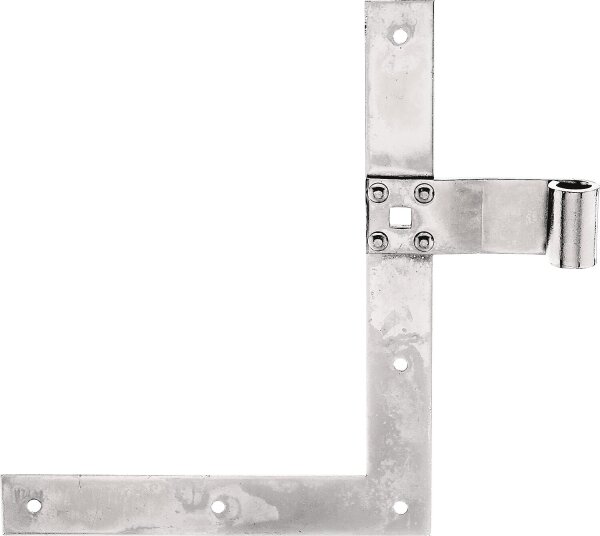 Fensterladen-Winkelband gerade, unten rechts+oben links, 250 mm ø 13 mm, galvanisch verzinkt, dickschichtpassiviert
