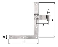 Fensterladen-Winkelband gerade, unten rechts+oben links, 250 mm ø 13 mm, galvanisch verzinkt, dickschichtpassiviert