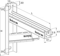 Massive Auslegerkonsole FCAM-700 Profil FUS 41/2,5, Länge 700mm