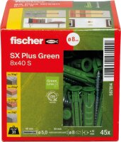 Dübel Fischer SX Plus Green 8 x 40S, Set mit...