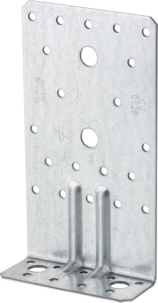 Winkelverbinder verzinkt mit Rippe, 170x40x95mm, Stärke 2mm