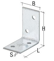 Winkelverbinder verzinkt ohne Rippe, 40x40x60mm,...