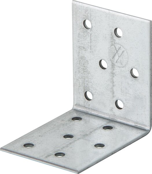 Winkelverbinder verzinkt ohne Rippe, 60x60x50mm, Stärke 2mm