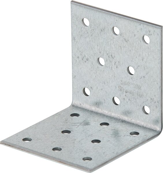 Winkelverbinder verzinkt ohne Rippe, 60x60x60mm, Stärke 2mm