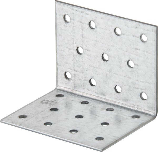 Winkelverbinder verzinkt ohne Rippe, 60x60x80mm, Stärke 2mm