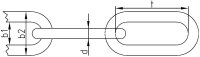 Edelstahlkette A4 langgliedrig, ø 5,0 mm, Länge: 50 m