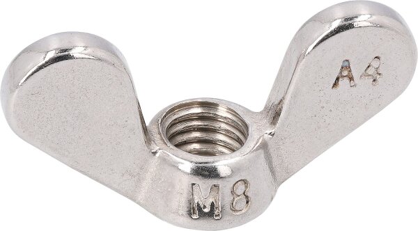 Flügelmuttern, deutsche Form DIN 315 A2 M 8 VPE: 50