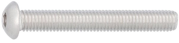 Flachrundkopfschrauben TX, VG ISO 7380-1 A2-70 M 5X30/30  VPE: 500