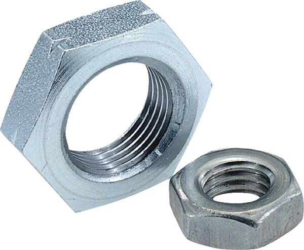 Sechskantmuttern, niedrig Form B, Feingewinde, DIN 439  galv. verzinkt  M 20 x 1,50VPE: 100