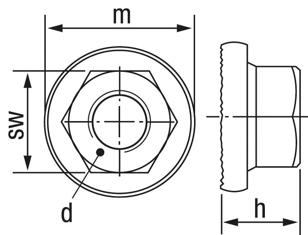 Sechskantmuttern mit Flansch Kl.8 DIN 6923  galv. verzinkt  M 10VPE: 500