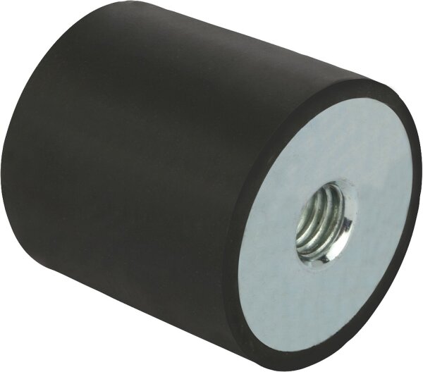 GUMMIPUFFER TYP C INNENGEWINDE M08,D=40, H=40, STAHL