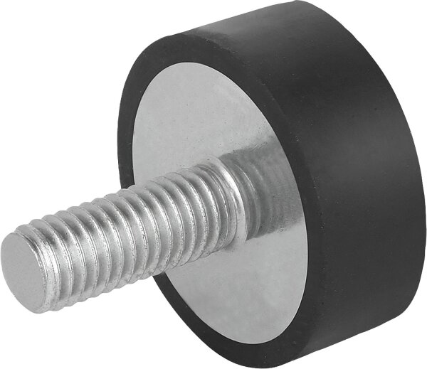 GUMMIPUFFER TYP D AUSSENGEWINDE M04X10,D=10, H=10, STAHL