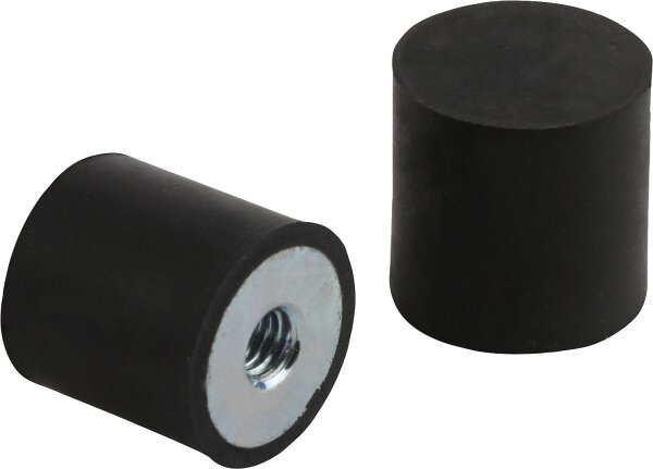 GUMMIPUFFER TYP E INNENGEWINDE M10,D=50, H=40, STAHL