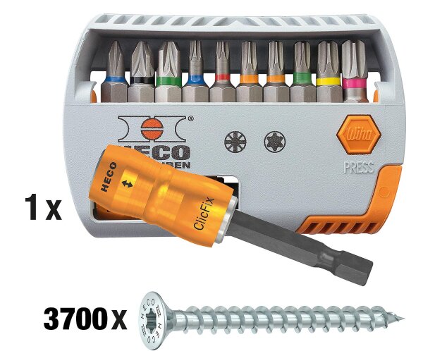 Profi-Set "Schreiner" HECO-TOPIX-plus, Senkkopfschrauben 3711-teilig