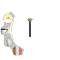 TOX Sortimentsbeutel Home Classic 100 teilig Bildernagel mit Messingkopf