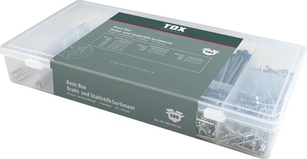 TOX Basic Box Draht- und Stahlstift-Sortiment 580-teilig