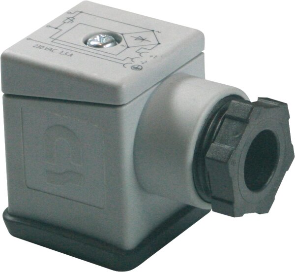 Gerätestecker mit Brückengleichrichter und Varistor Schutzbeschaltung