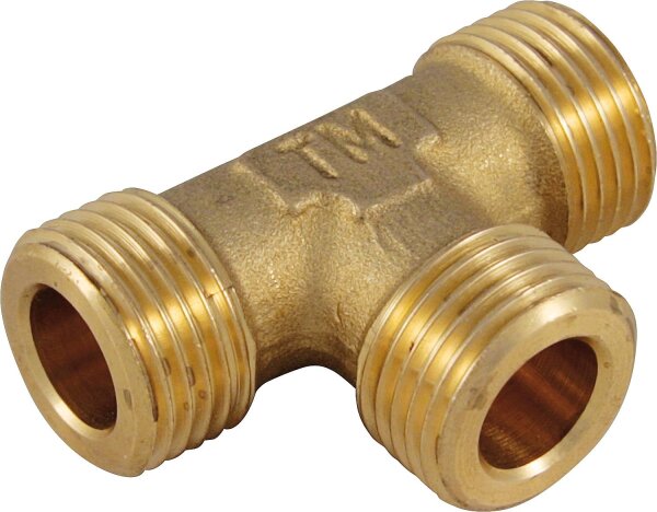 Gewindefitting messing T-Stück AG flachdichtend  DN20(3/4) x DN15(1/2") x DN20(3/4)