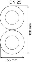 Solar-Flexrohr 2 in 2 DN 25, 15m mit Isolierung und Fühlerkabel