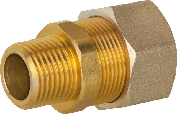 Verschraubung für Spiralrohr DN32x11/2"AG, Messing mit Graphitdichtung