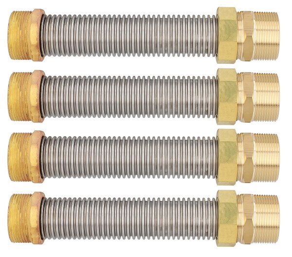 Speicherverbinder-Wellrohrset 11/2"AG x 200mm, V4A, VPE = 4 Stück