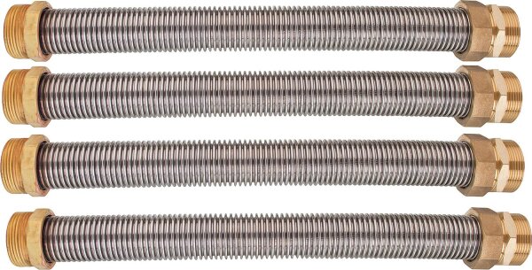 Speicherverbinder-Wellrohrset 11/2"AG x 400mm, V4A, VPE = 4 Stück