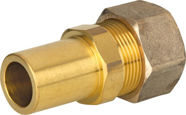 Verschraubung für Spiralrohr DN15 x 22mm Stutzen,Messing,mit Graphit Hochtemepraturdichtung