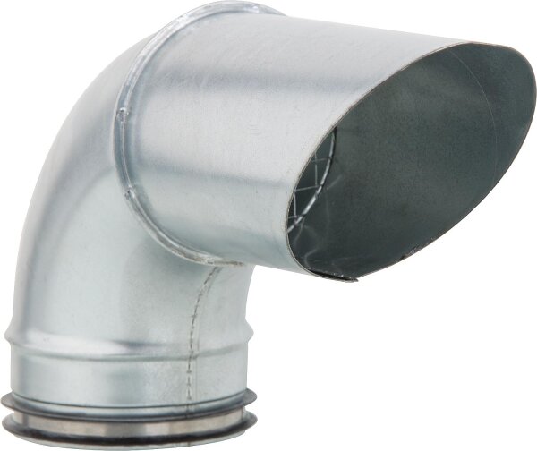 Ausblasbogen NW 160 90°, mit Stecknippel verzinkt