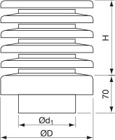 Lamellenhaube NW 160 mit Schutzgitter verzinkt