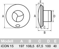 Kleinraum-Ventilator Icon 15 (V=68m³/h), 230V NW 100, weiß