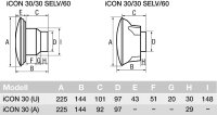 Kleinraum-Ventilator Icon 30 (V=118m³/h), 230V NW 100, weiß