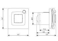 Kleinraumventilator Silent Dual NW 100, V=90 m3/h Bewegung+Feuchtesteuerung