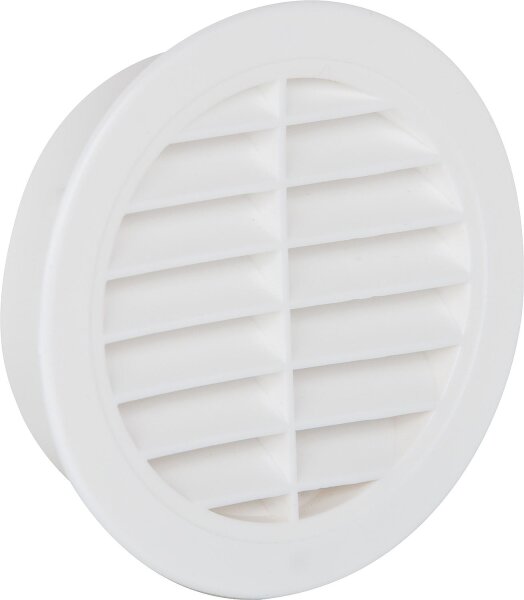 Lüftungsgitter rund mit Fliegendraht, Kunststoff 100 mm, weiß