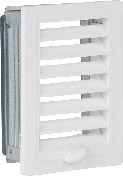 Lüftungsgitter mit Einbaurahmen, verstellbar 200 mm x 200 mm  Kunstoff weiß